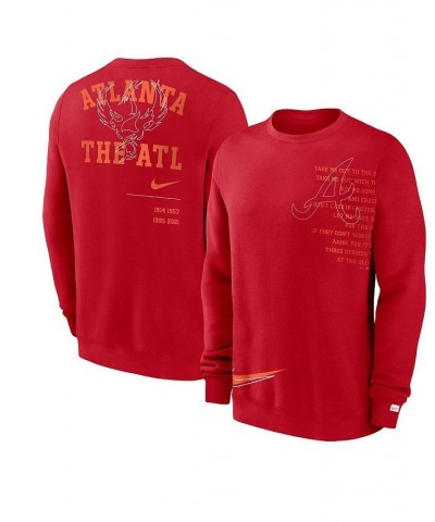 Men's Red Atlanta Braves Statement Ball Game Fleece Pullover Sweatshirt $40.00 Sweatshirt