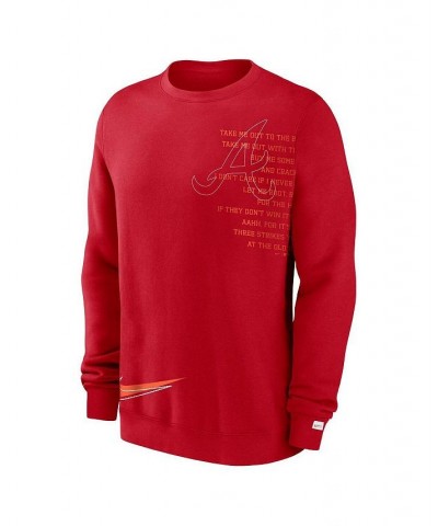 Men's Red Atlanta Braves Statement Ball Game Fleece Pullover Sweatshirt $40.00 Sweatshirt