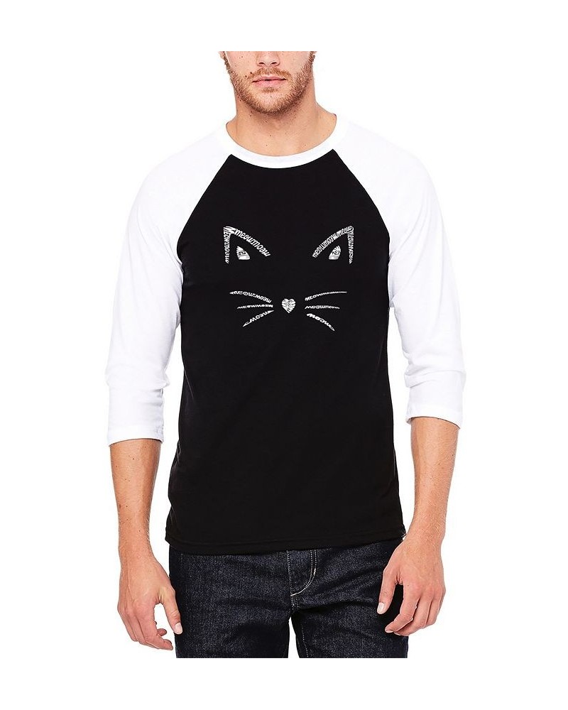 Men's Raglan Baseball Word Art Whiskers T-shirt Multi $26.54 T-Shirts