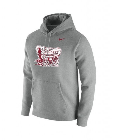 Men's Heathered Gray Oklahoma Sooners Vintage-Like School Logo Pullover Hoodie $38.25 Sweatshirt