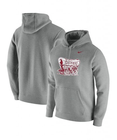 Men's Heathered Gray Oklahoma Sooners Vintage-Like School Logo Pullover Hoodie $38.25 Sweatshirt