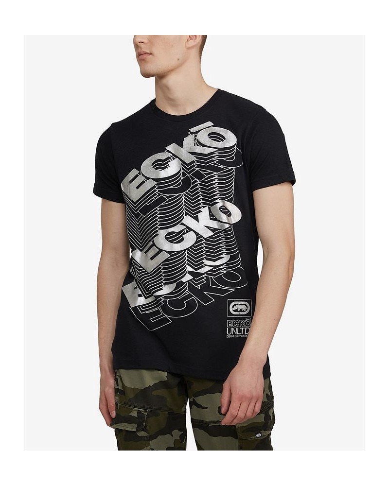 Men's Sitting On Stacks Graphic T-shirt Black $16.32 T-Shirts