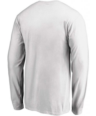 Men's White Charlotte FC Primary Logo Long Sleeve T-shirt $18.35 T-Shirts