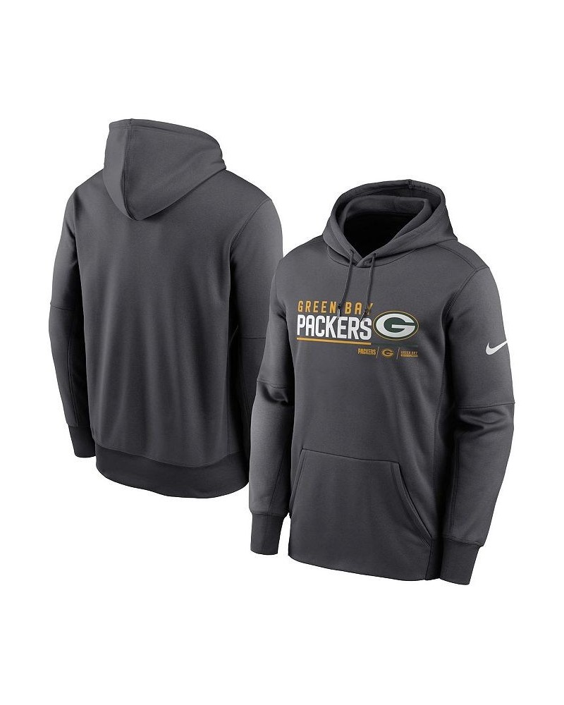 Men's Anthracite Green Bay Packers Prime Logo Name Split Pullover Hoodie $42.30 Sweatshirt