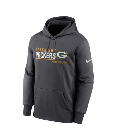 Men's Anthracite Green Bay Packers Prime Logo Name Split Pullover Hoodie $42.30 Sweatshirt