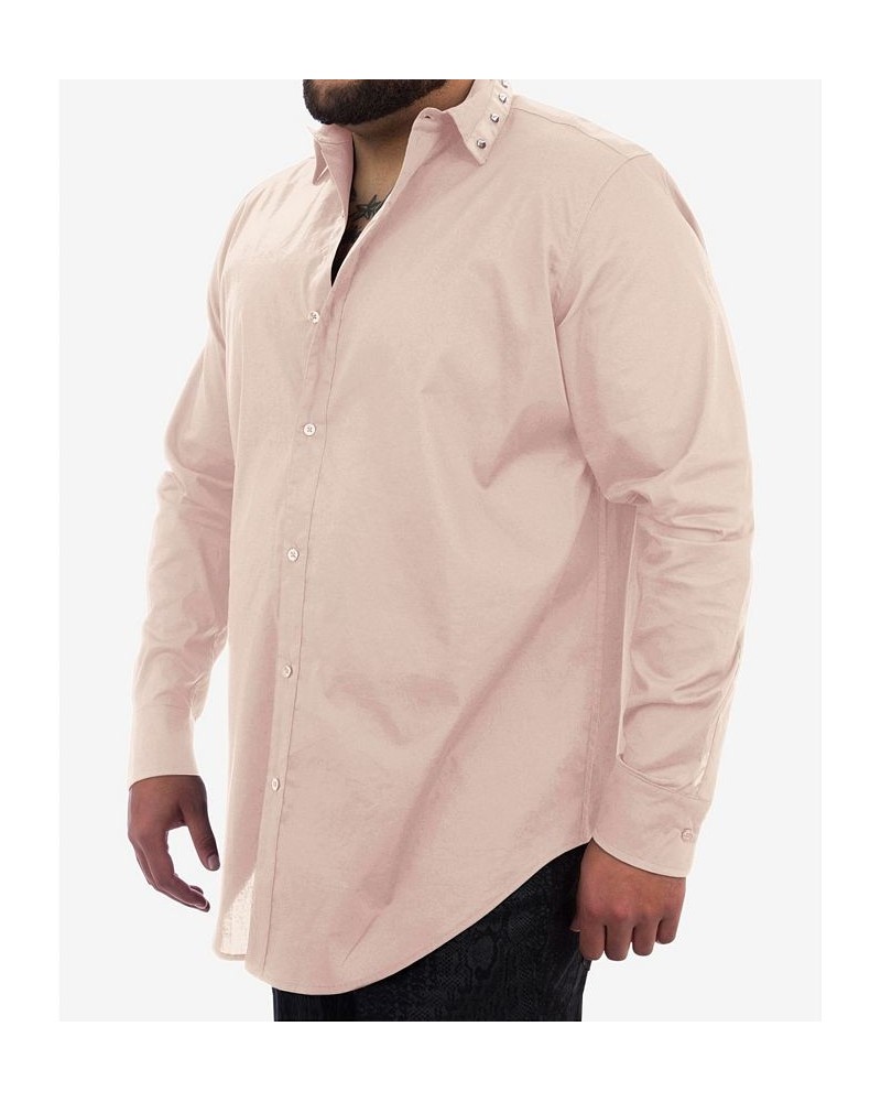 Men's Big and Tall Spike Collar Button Down Shirt $41.30 Shirts