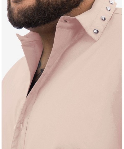 Men's Big and Tall Spike Collar Button Down Shirt $41.30 Shirts