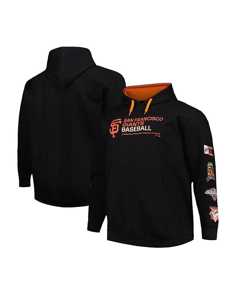 Men's Black San Francisco Giants Big and Tall Fleece Pullover Hoodie $48.44 Sweatshirt