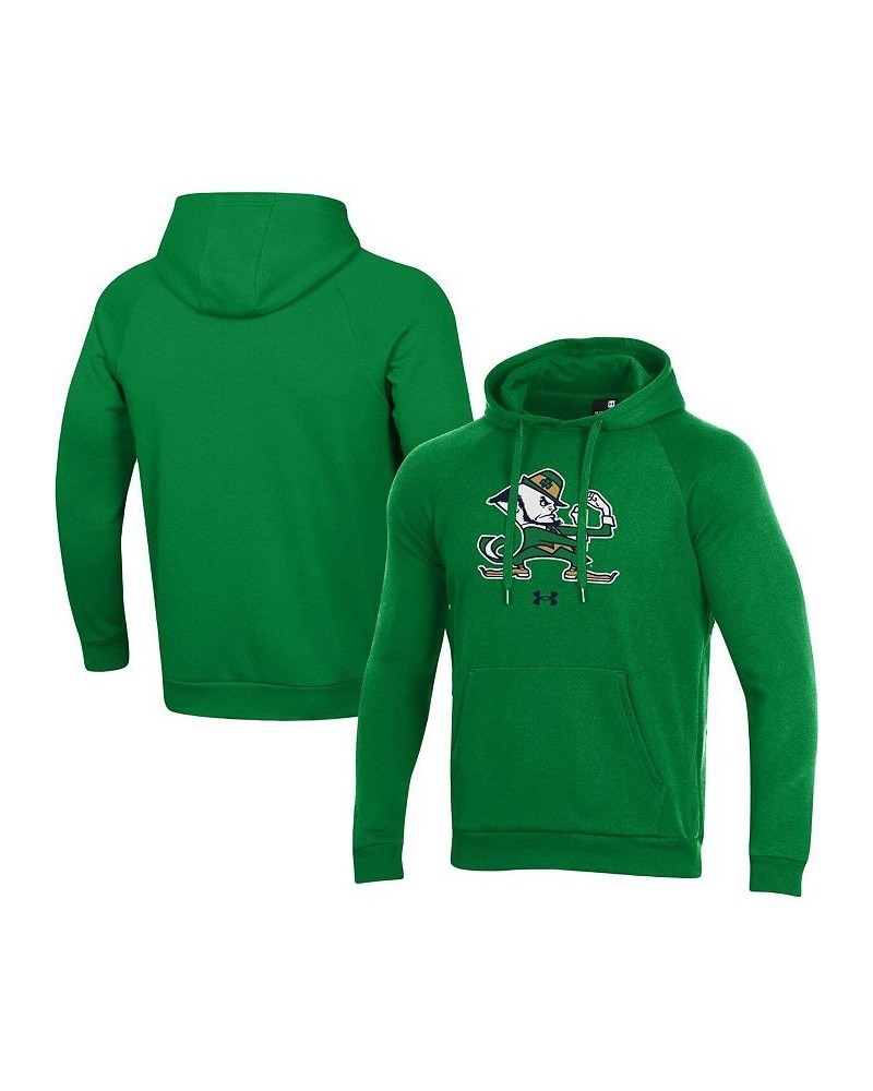 Men's Green Notre Dame Fighting Irish Mascot School Logo All Day Raglan Pullover Hoodie $35.70 Sweatshirt