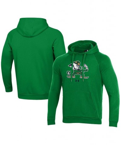 Men's Green Notre Dame Fighting Irish Mascot School Logo All Day Raglan Pullover Hoodie $35.70 Sweatshirt