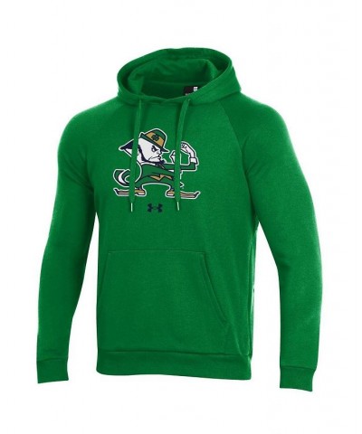 Men's Green Notre Dame Fighting Irish Mascot School Logo All Day Raglan Pullover Hoodie $35.70 Sweatshirt