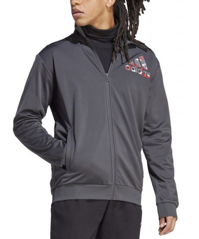 Men's Badge Of Sport Camo Logo-Print Track Jacket Gray $36.40 Jackets