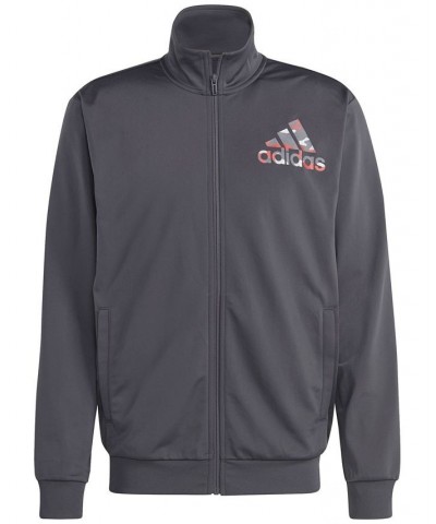 Men's Badge Of Sport Camo Logo-Print Track Jacket Gray $36.40 Jackets