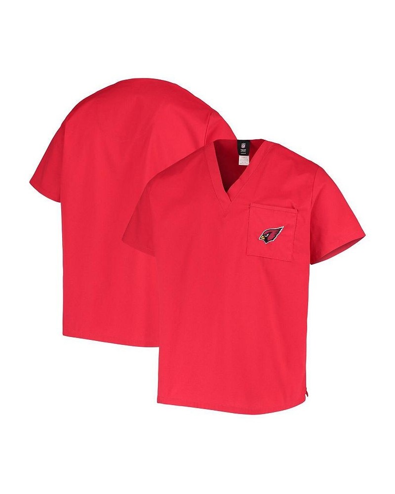 Men's Cardinal Arizona Cardinals V-Neck Scrub Top $19.80 Tops