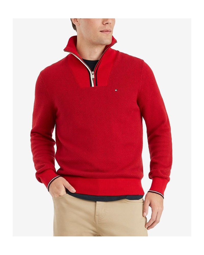 Men's Manhattan Quarter Zip Sweater Red $32.49 Sweaters