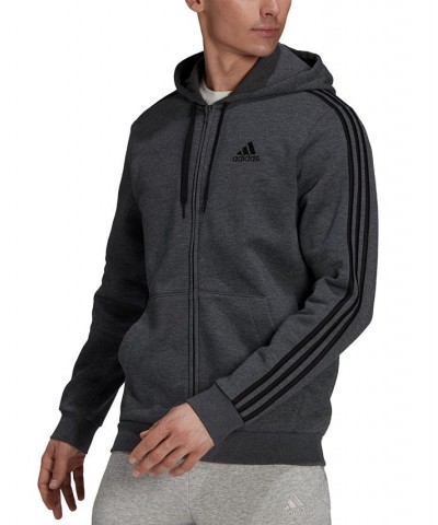 Men's Essentials Full-Zip Hoodie Dark Grey Heather/Black $28.86 Sweatshirt