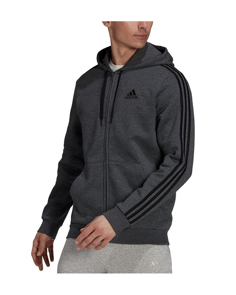 Men's Essentials Full-Zip Hoodie Dark Grey Heather/Black $28.86 Sweatshirt