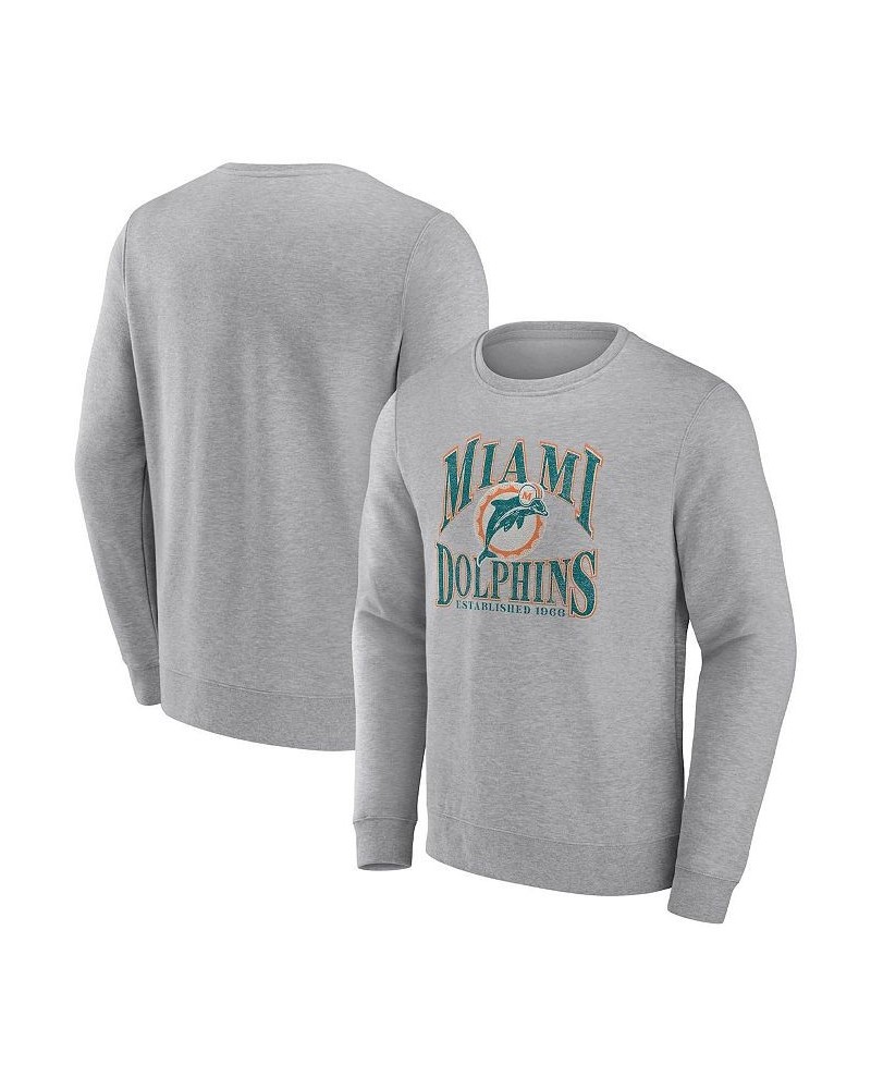 Men's Branded Heathered Charcoal Miami Dolphins Playability Pullover Sweatshirt $30.55 Sweatshirt