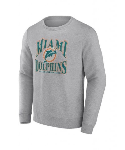 Men's Branded Heathered Charcoal Miami Dolphins Playability Pullover Sweatshirt $30.55 Sweatshirt