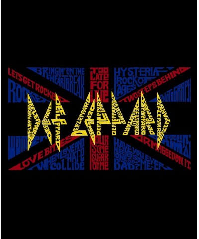 Men's Word Art Def Leppard T-shirt Black $26.99 T-Shirts