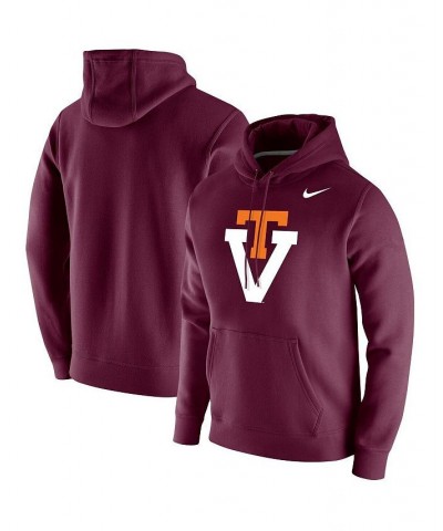 Men's Maroon Virginia Tech Hokies Vintage-Like School Logo Pullover Hoodie $45.04 Sweatshirt