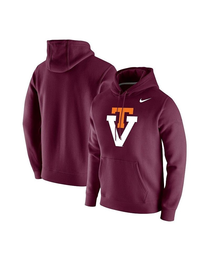 Men's Maroon Virginia Tech Hokies Vintage-Like School Logo Pullover Hoodie $45.04 Sweatshirt