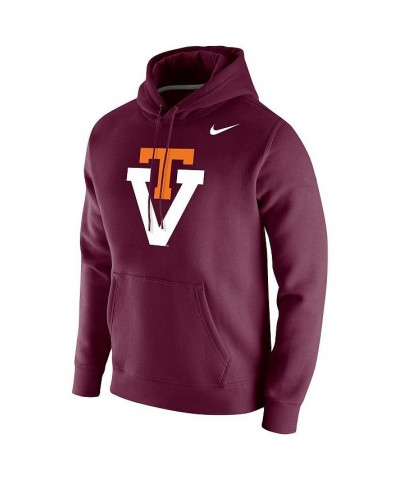 Men's Maroon Virginia Tech Hokies Vintage-Like School Logo Pullover Hoodie $45.04 Sweatshirt