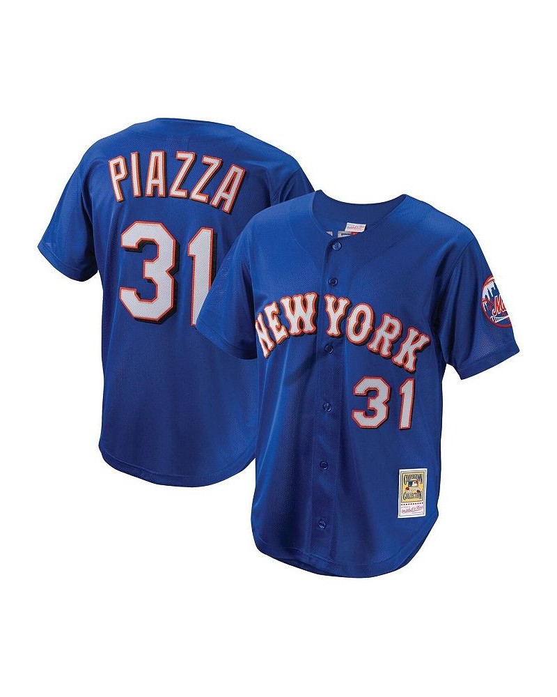 Men's Mike Piazza Royal New York Mets Cooperstown Collection Mesh Batting Practice Button-Up Jersey $49.00 Jersey