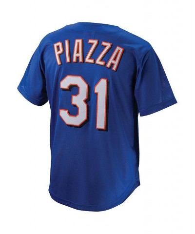 Men's Mike Piazza Royal New York Mets Cooperstown Collection Mesh Batting Practice Button-Up Jersey $49.00 Jersey