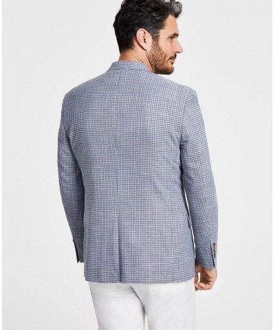 Men's Classic-Fit UltraFlex Stretch Grey & Blue Check Sport Coat Multi $56.32 Blazers