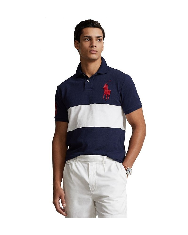 Men's Custom Slim Fit Big Pony Mesh Polo Shirt Multi $74.00 Polo Shirts