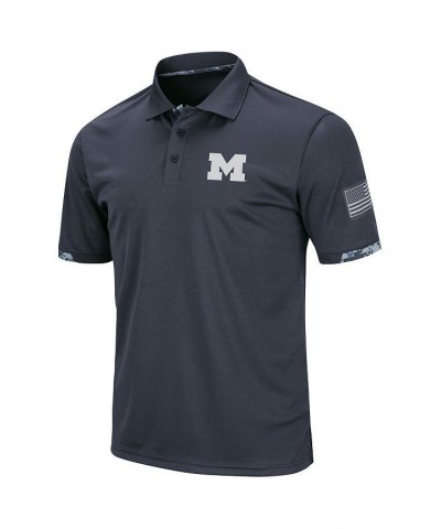 Men's Big and Tall Charcoal Michigan Wolverines OHT Military-Inspired Appreciation Digital Camo Polo Shirt $33.14 Polo Shirts