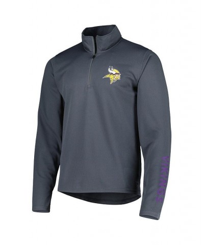 Men's Charcoal Minnesota Vikings Half-Zip Hoodie $40.50 Jackets