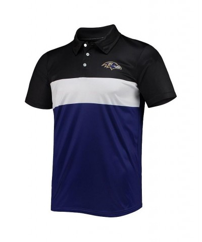 Men's Black, Purple Baltimore Ravens Retro Colorblock Polo Shirt $30.79 Polo Shirts