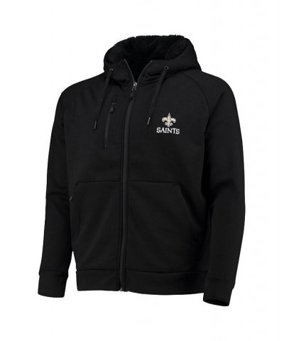 Men's Black New Orleans Saints Shag Tri-Blend Full-Zip Raglan Hoodie $34.10 Sweatshirt