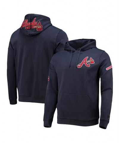 Men's Navy Atlanta Braves Team Logo Pullover Hoodie $51.70 Sweatshirt