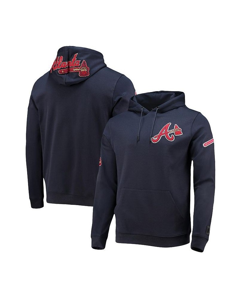 Men's Navy Atlanta Braves Team Logo Pullover Hoodie $51.70 Sweatshirt