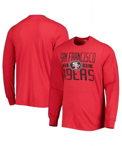 Men's Scarlet San Francisco 49ers Brand Wide Out Franklin Long Sleeve T-shirt $23.50 T-Shirts