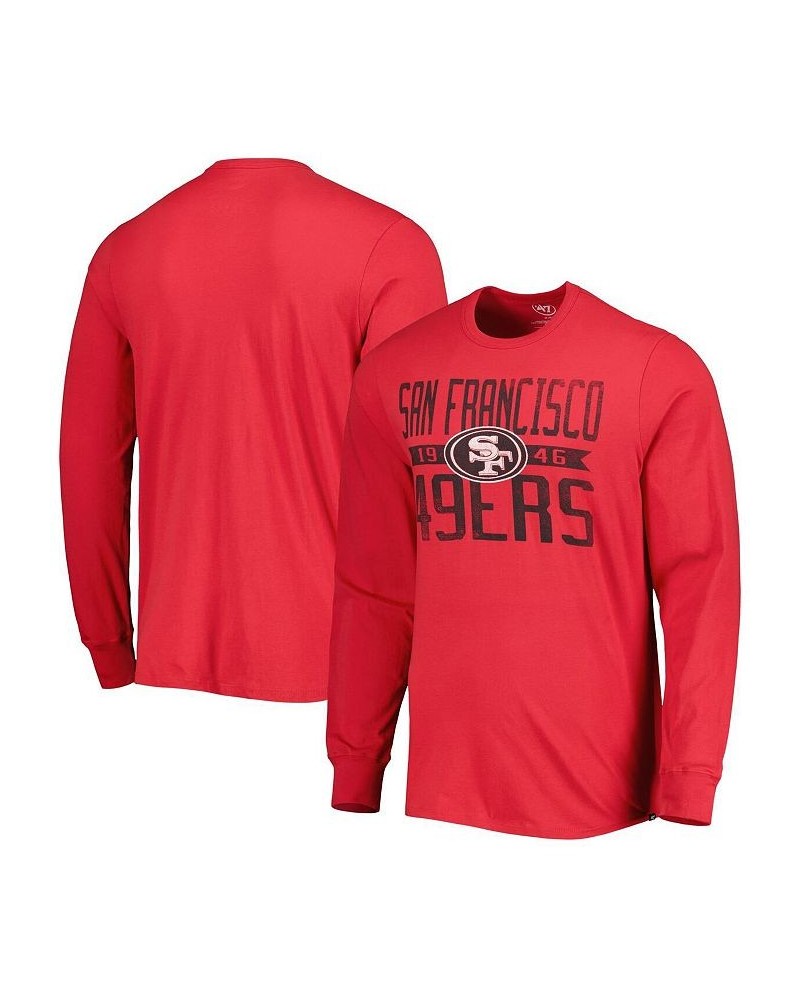 Men's Scarlet San Francisco 49ers Brand Wide Out Franklin Long Sleeve T-shirt $23.50 T-Shirts