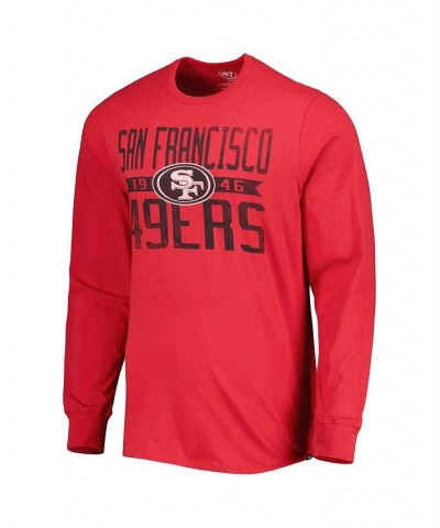 Men's Scarlet San Francisco 49ers Brand Wide Out Franklin Long Sleeve T-shirt $23.50 T-Shirts