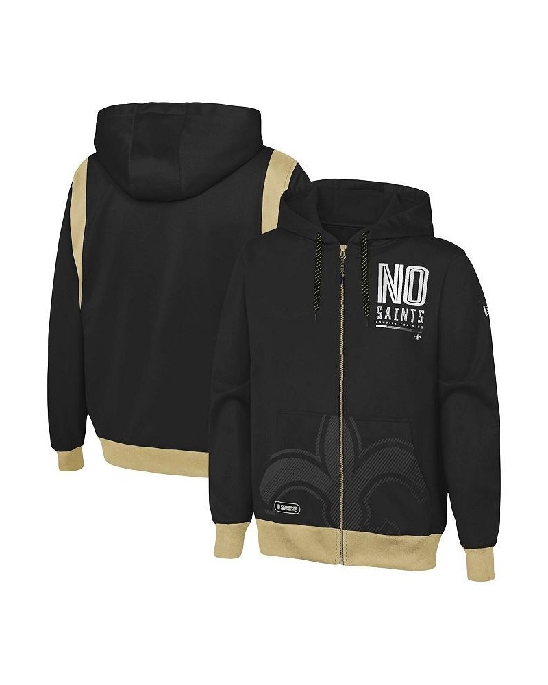 Men's Black New Orleans Saints Combine Authentic Drop Back Full-Zip Hoodie $30.24 Sweatshirt