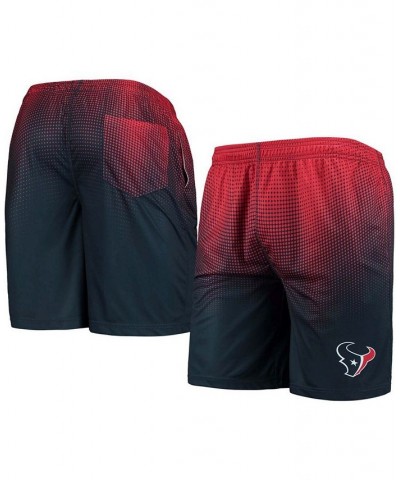 Men's Navy and Red Houston Texans Pixel Gradient Training Shorts $20.24 Shorts