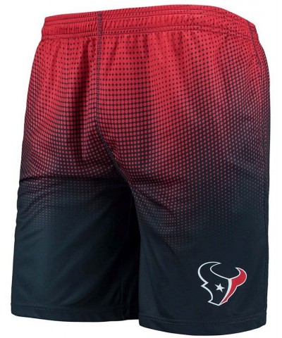 Men's Navy and Red Houston Texans Pixel Gradient Training Shorts $20.24 Shorts