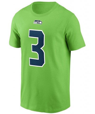 Men's Russell Wilson Neon Green Seattle Seahawks Name and Number T-shirt $21.23 T-Shirts