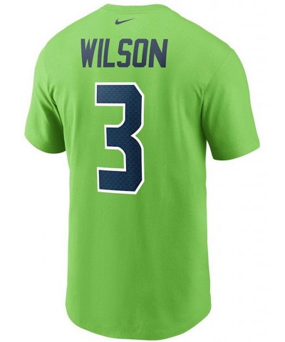 Men's Russell Wilson Neon Green Seattle Seahawks Name and Number T-shirt $21.23 T-Shirts