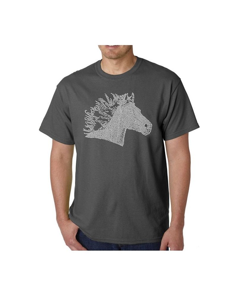 Men's Word Art - Horse Mane T-Shirt Gray $20.99 T-Shirts