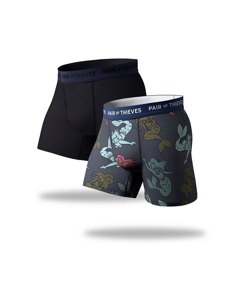 Men's Super Fit Boxer Briefs, Pack of 2 Blue $19.94 Underwear