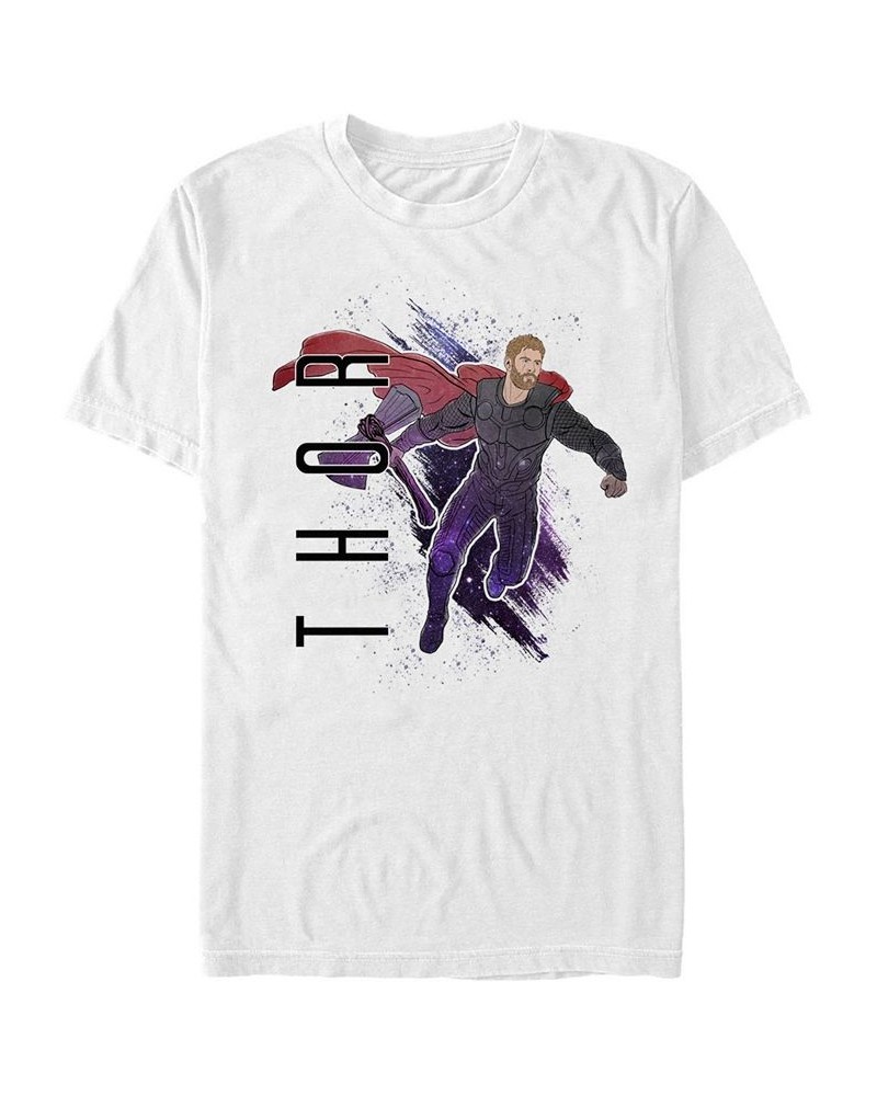 Marvel Men's Avengers Galaxy Painted Thor Short Sleeve T-Shirt White $17.50 T-Shirts