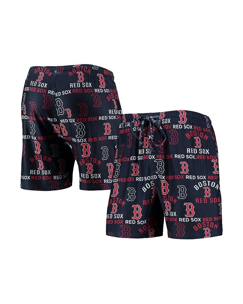 Men's Navy Boston Red Sox Flagship Allover Print Knit Jam Shorts $23.59 Shorts