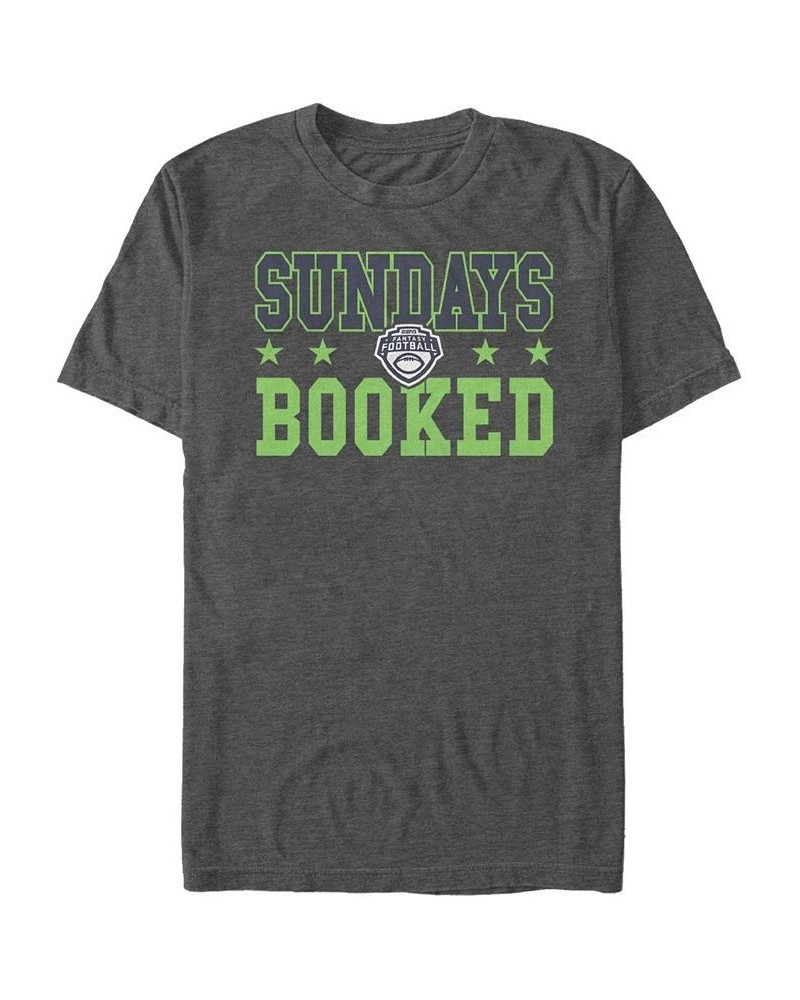 Men's Sundays Booked Stack Short Sleeve Crew T-shirt Gray $19.59 T-Shirts